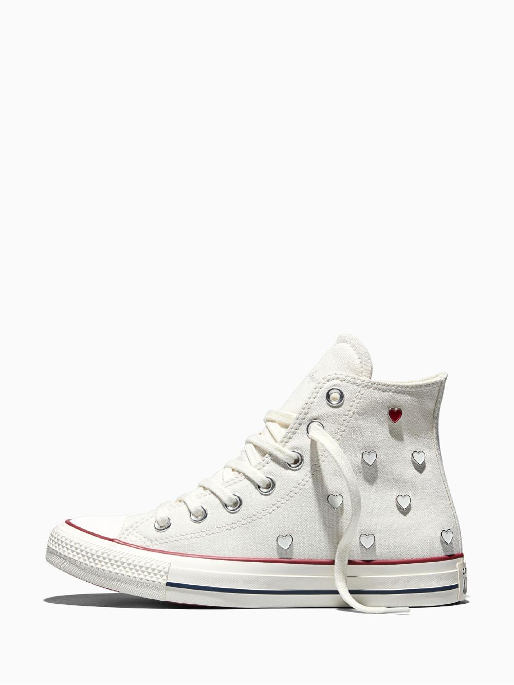 seraphine Converse White Chuck Taylor Heart Chain High Trainers