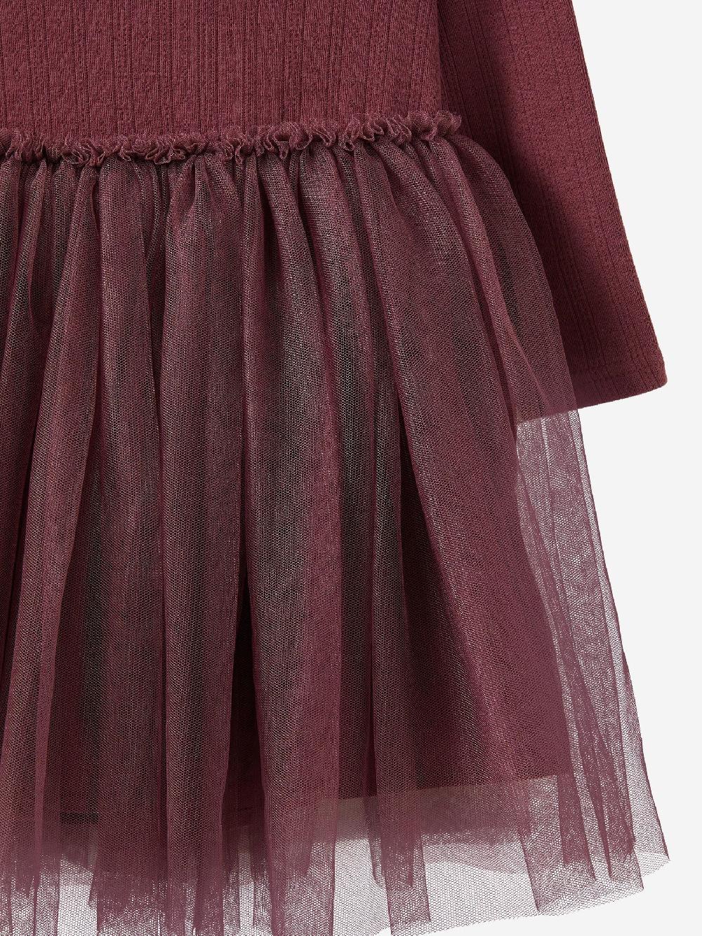 seraphine Cotton On Brown Harper Long Sleeve Tulle Dress