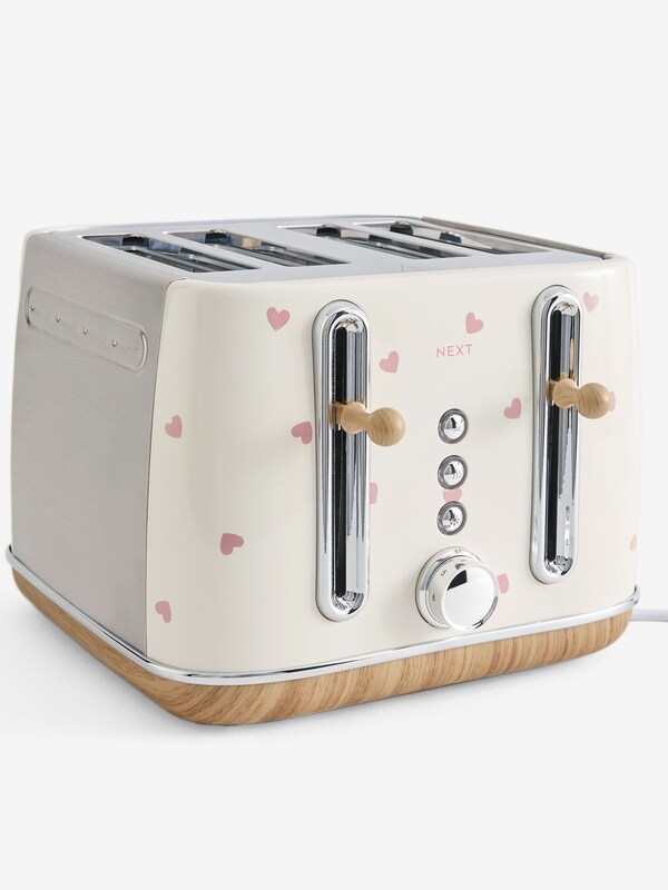 Seraphine Cream With Pink Hearts 4 Slice Malvern Toaster