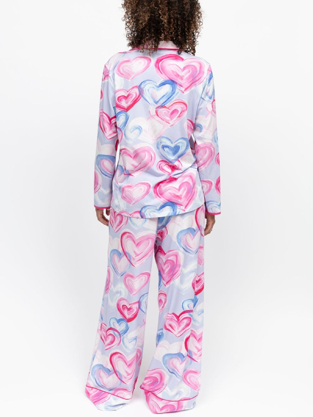 seraphine Cyberjammies Pink Heart Printed Jersey Long Sleeve Pyjamas Set