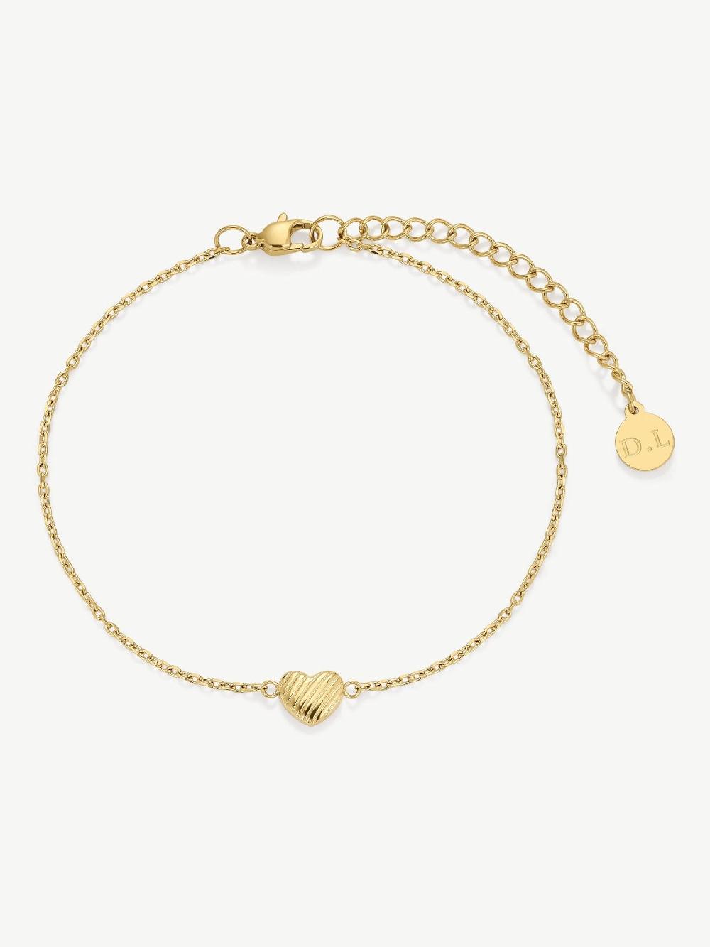 seraphine D.Louise Gold Tone Waterproof Bridesmaid Dainty Heart Bracelet