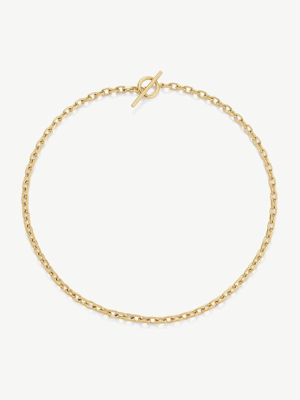 Seraphine D.Louise Gold Tone Waterproof Cuban T Bar Necklace