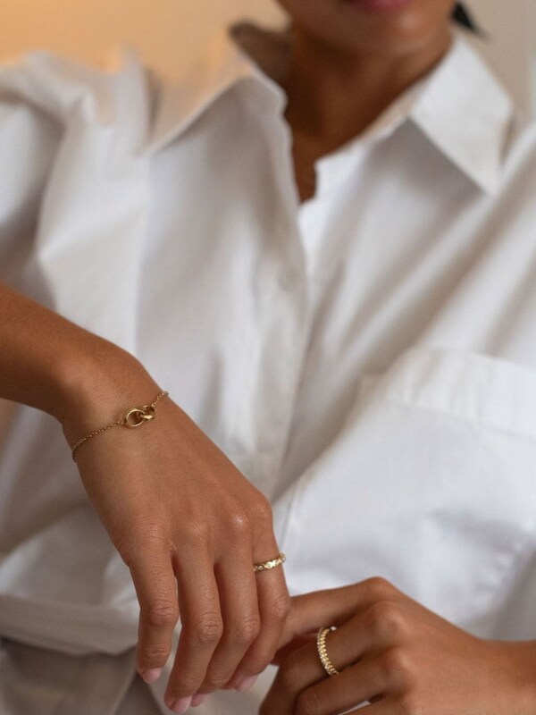 Seraphine D.Louise Gold Tone Waterproof Linked Bracelet