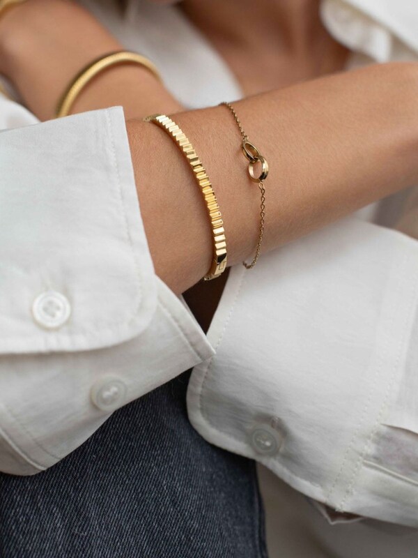Seraphine D.Louise Gold Tone Waterproof Linked Bracelet
