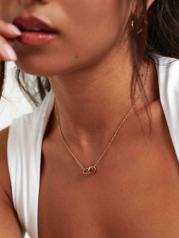 Seraphine D.Louise Gold Tone Waterproof Linked Necklace