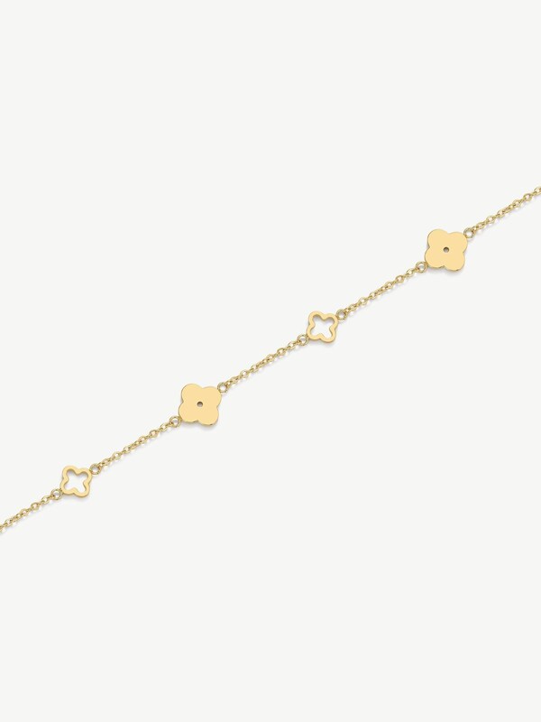 Seraphine D.Louise Gold Tone Waterproof Multi Clover Bracelet