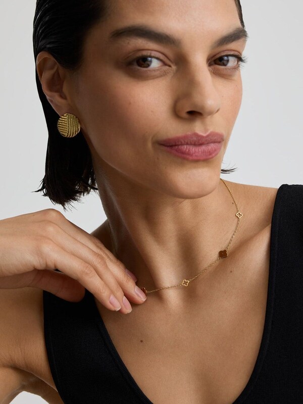 Seraphine D.Louise Gold Tone Waterproof Multi Clover Necklace