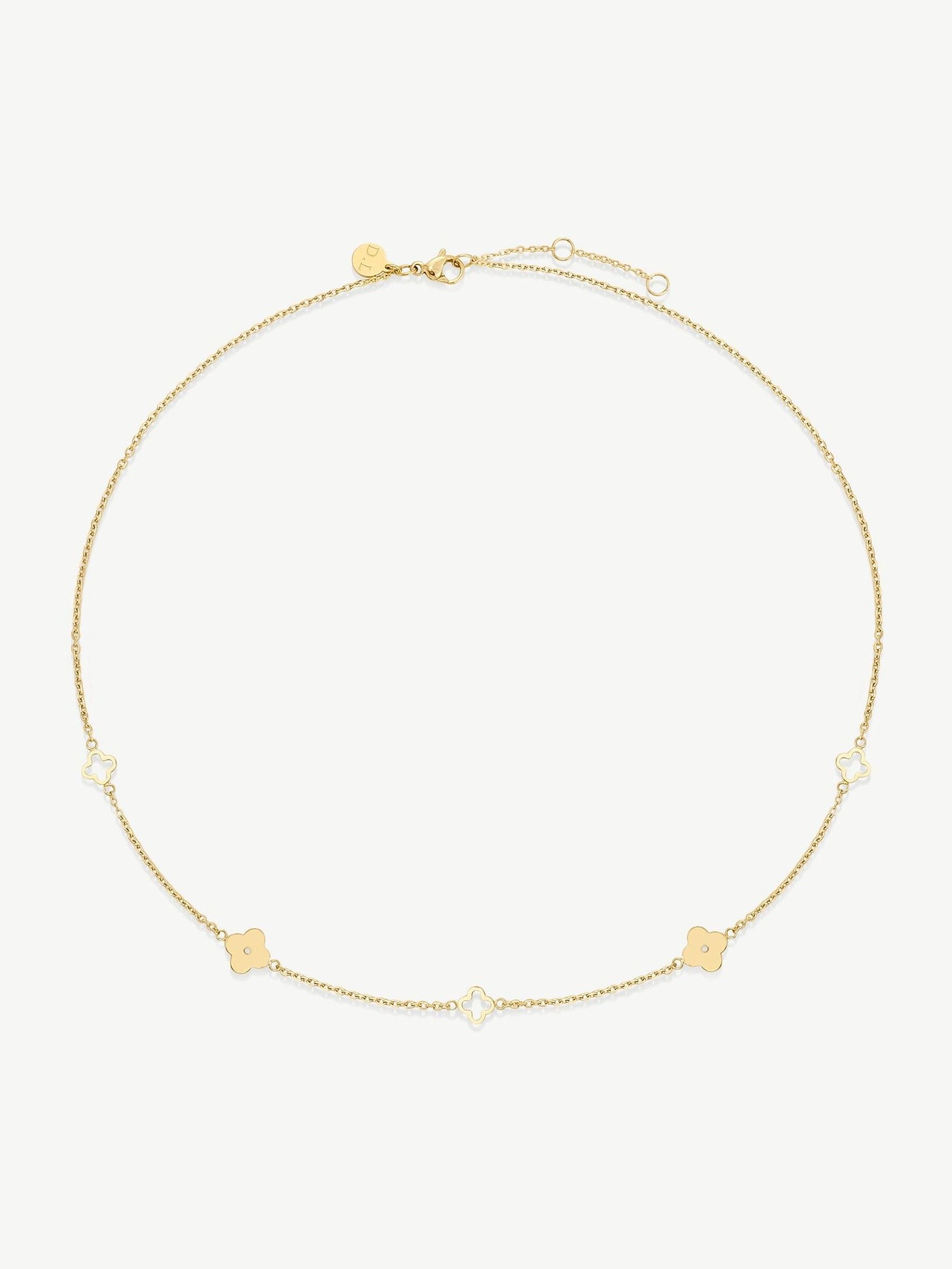 seraphine D.Louise Gold Tone Waterproof Multi Clover Necklace