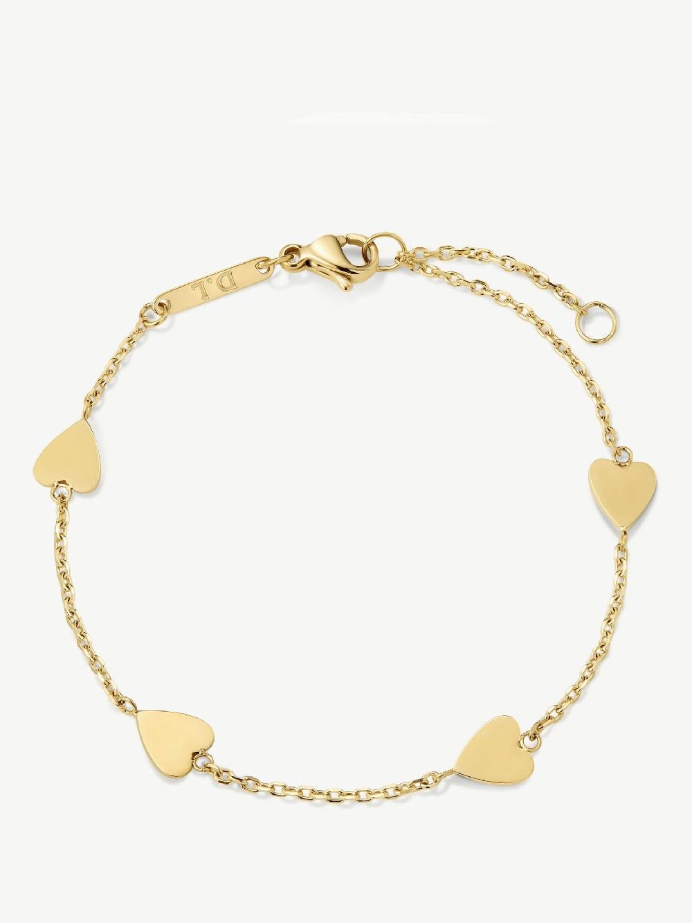 seraphine D.Louise Gold Tone Waterproof Multi Heart Bracelet