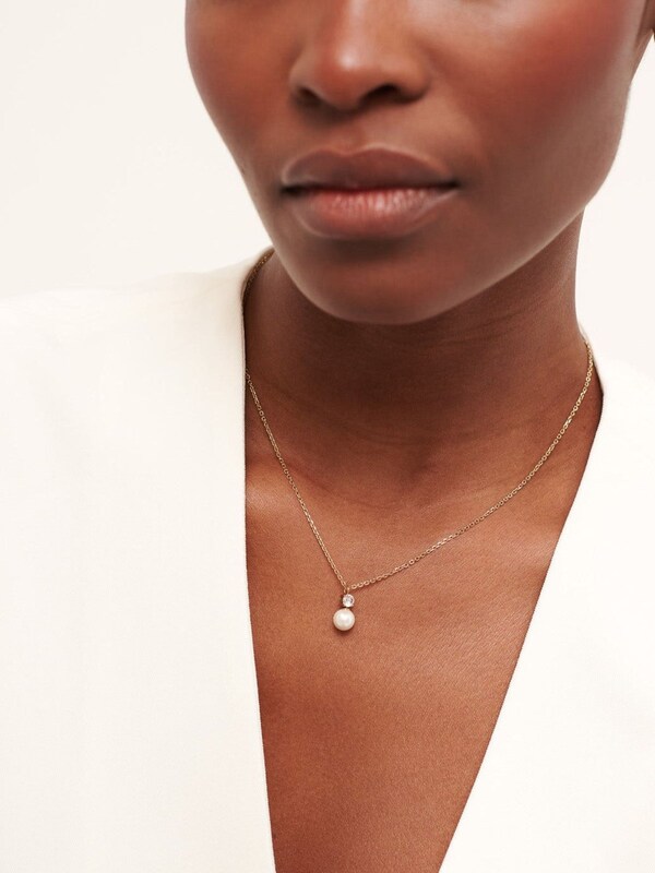 Seraphine D.Louise Gold Tone Waterproof Pearl Drop Necklace