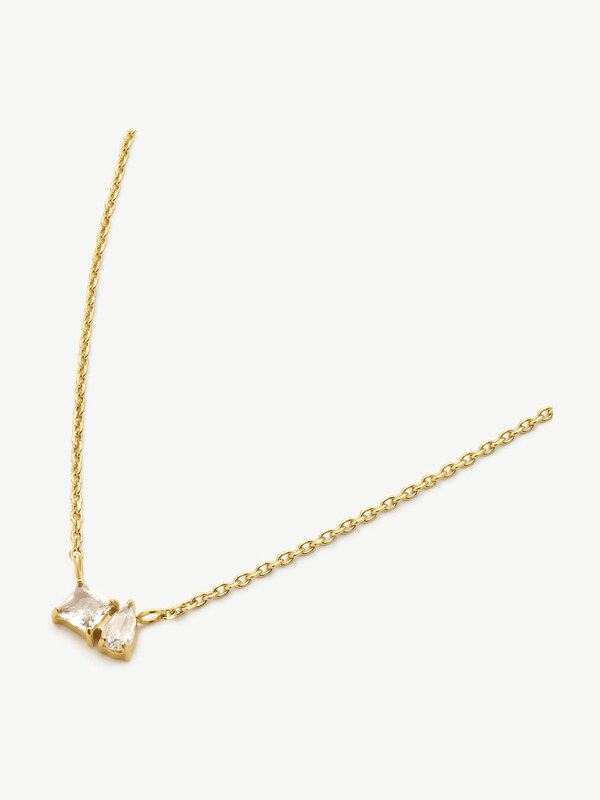 Seraphine D.Louise Gold Tone Waterproof Toi Et Moi Pendant Necklace