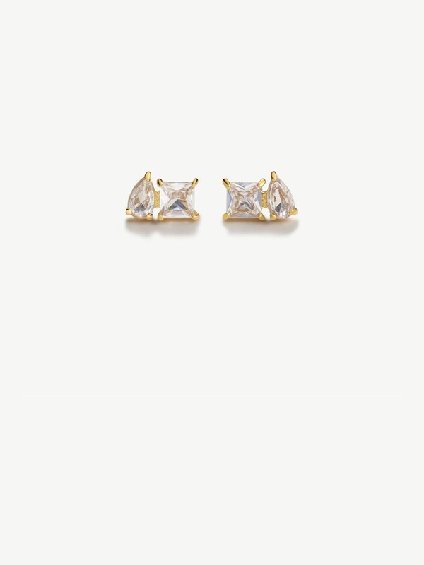 Seraphine D.Louise Gold Tone Waterproof Toi Et Moi Studs Earrings