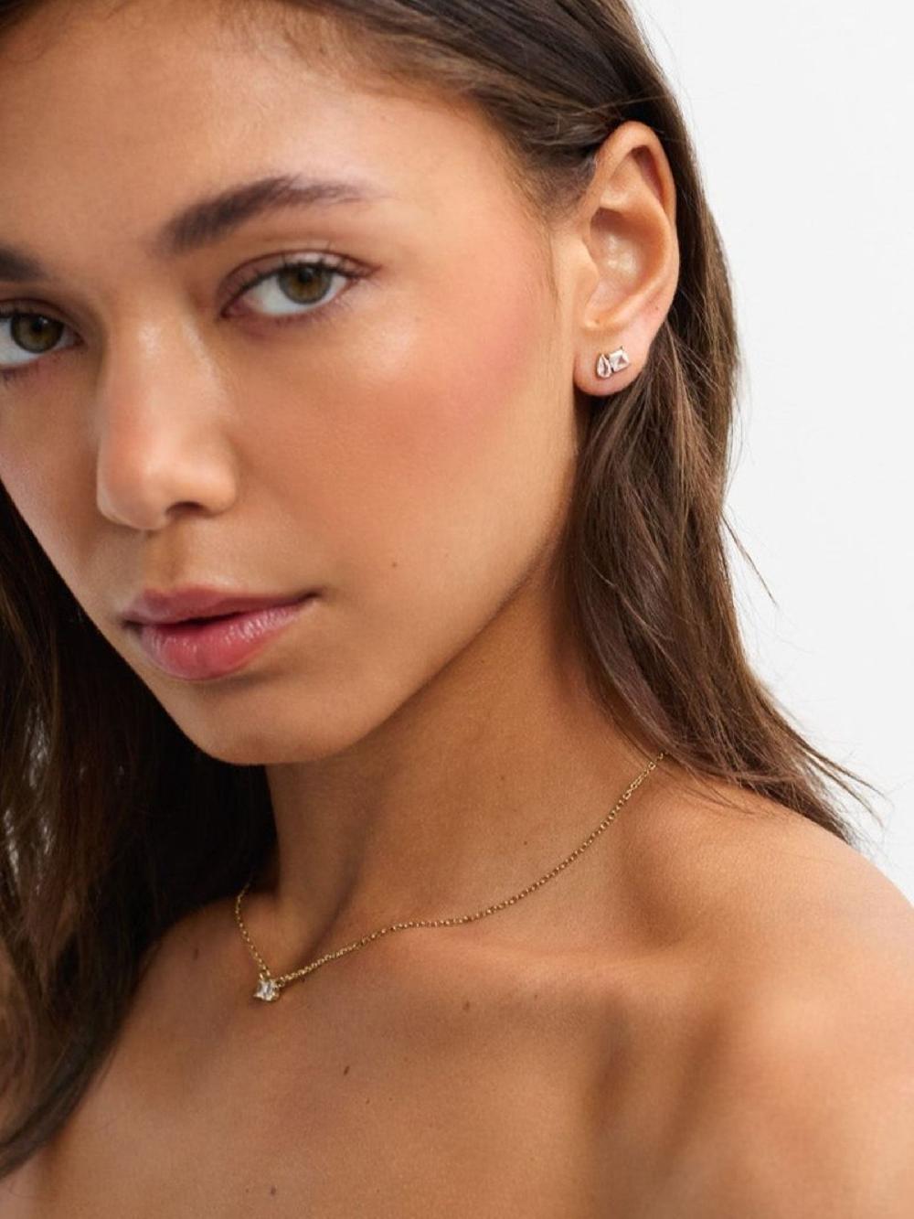 seraphine D.Louise Gold Tone Waterproof Toi Et Moi Studs Earrings