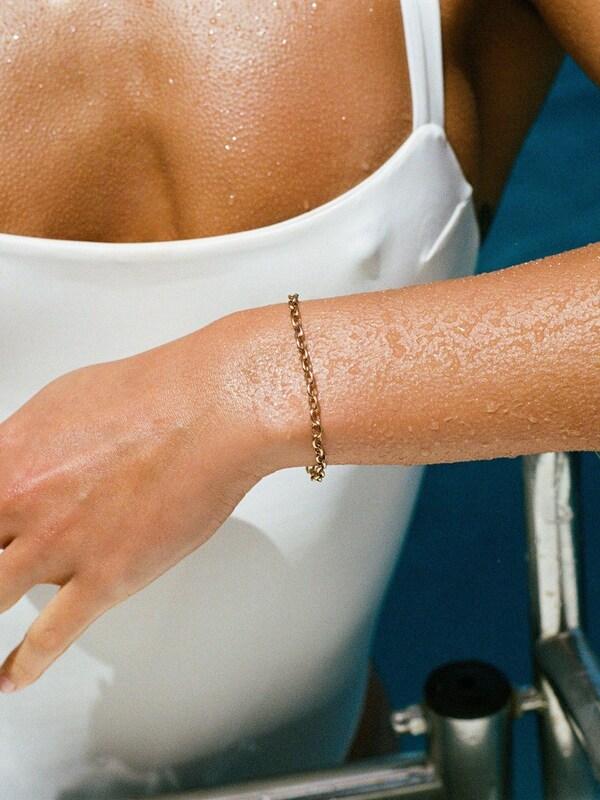Seraphine D.Louise Gold Waterproof Cuban T Bar Bracelet
