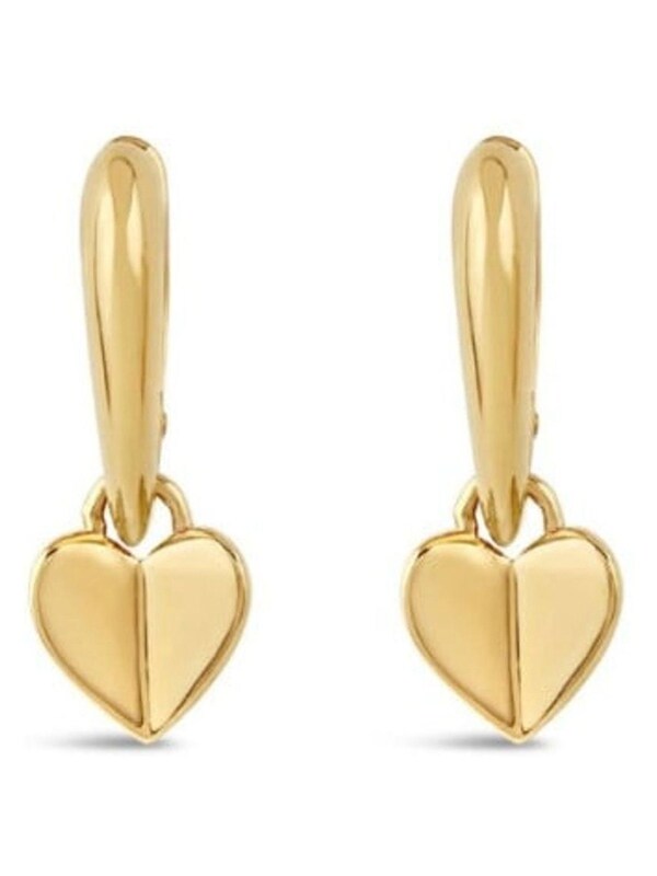 Seraphine Dinny Hall Gold Folded Heart Drop Hoops Earrings