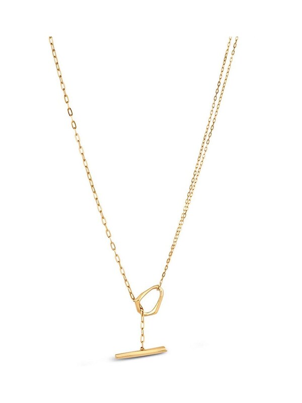 Seraphine Dinny Hall Gold Silver Thalassa T-Bar Lariat Necklace