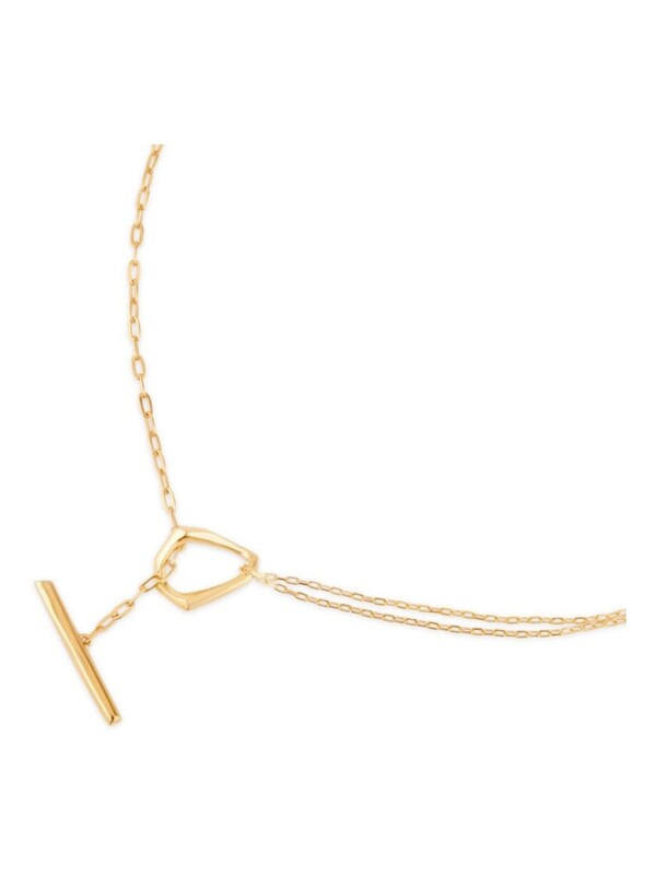 Seraphine Dinny Hall Gold Silver Thalassa T-Bar Lariat Necklace
