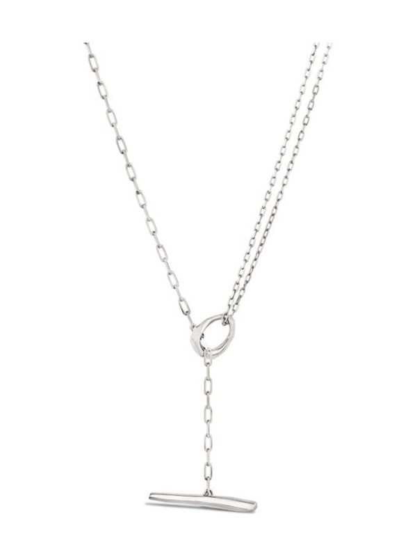 Seraphine Dinny Hall Silver Silver Thalassa T-Bar Lariat Necklace