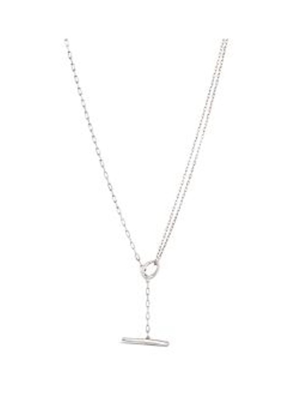Seraphine Dinny Hall Silver Silver Thalassa T-Bar Lariat Necklace