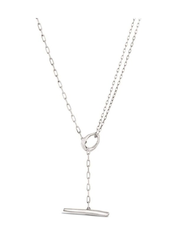 Seraphine Dinny Hall Silver Silver Thalassa T-Bar Lariat Necklace