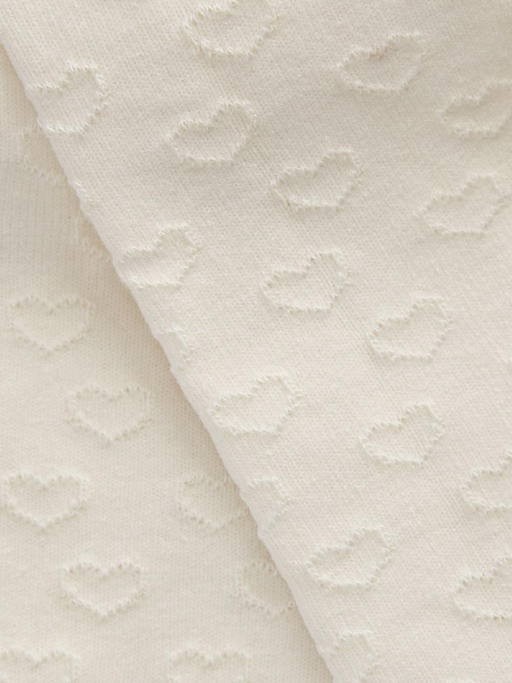seraphine Ecru Cream Cotton Rich Textured Heart Tights