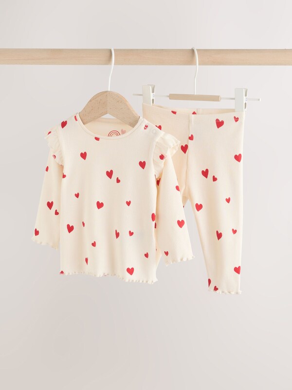 Seraphine Ecru Hearts Baby Top And Leggings Set 2 Piece (0mths-2yrs)