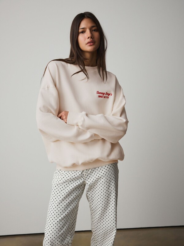 Seraphine Ecru Sunny Ice Tea Graphic Long Sleeve Sweat Top