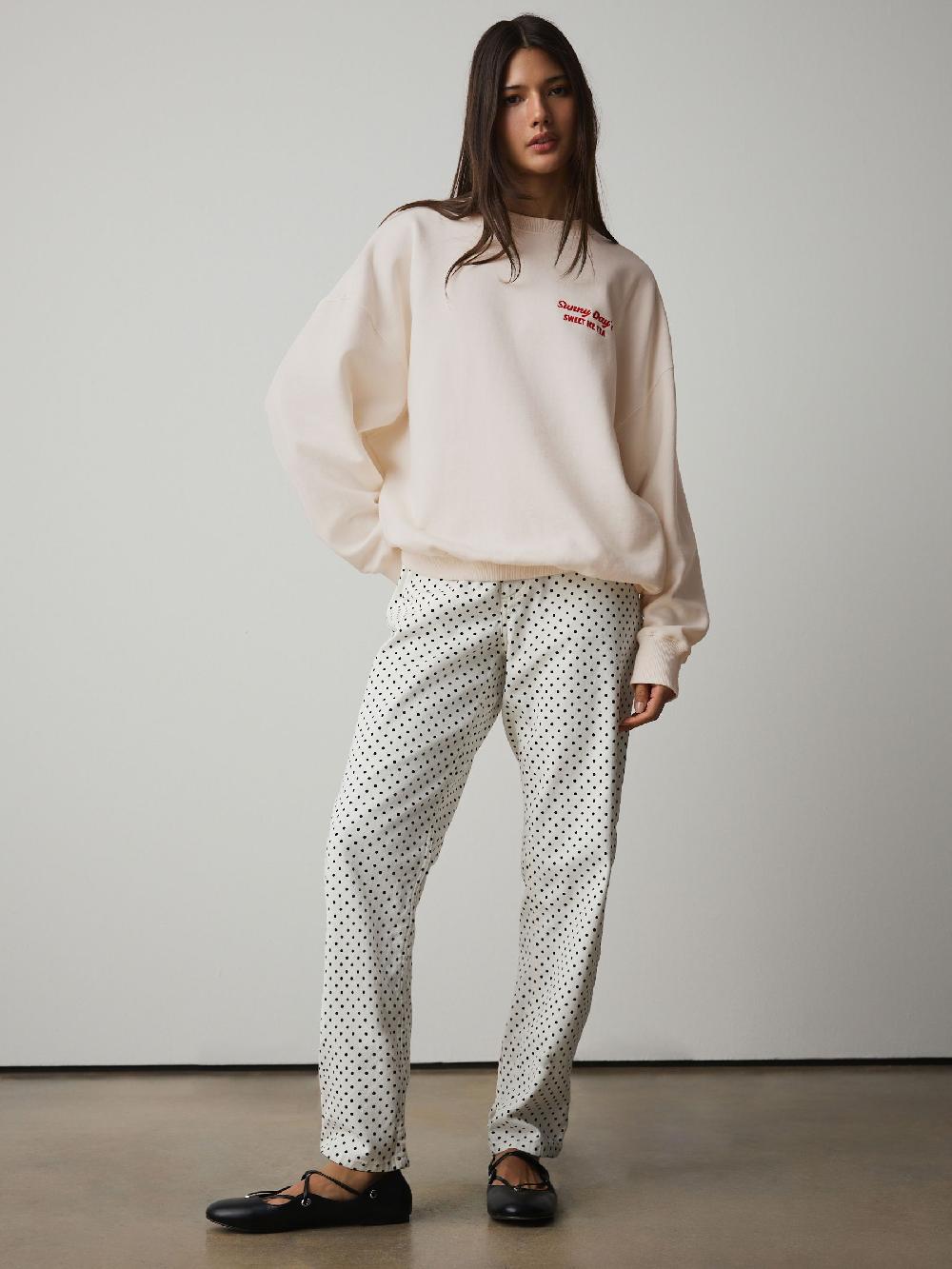 seraphine Ecru Sunny Ice Tea Graphic Long Sleeve Sweat Top