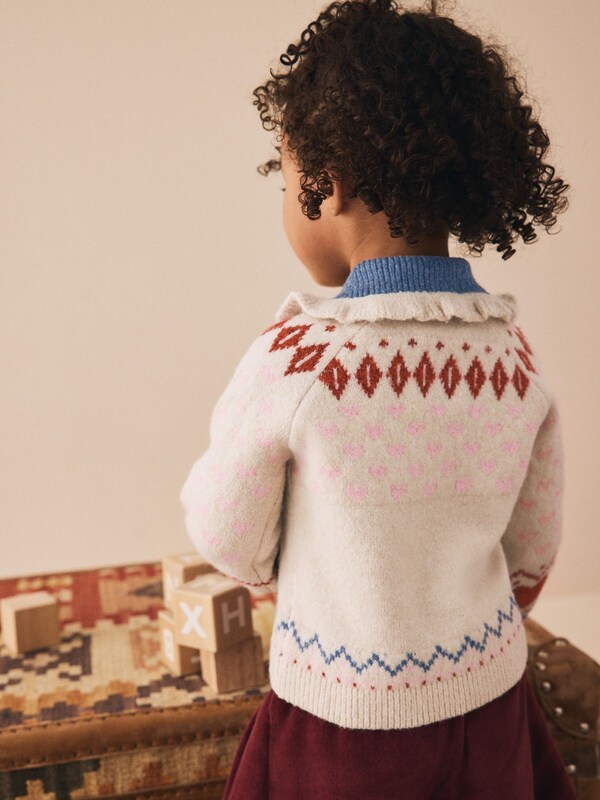 Seraphine Ecru Teddy Bear Collar Cardigan (3mths-7yrs)