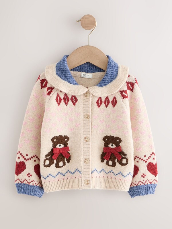 Seraphine Ecru Teddy Bear Collar Cardigan (3mths-7yrs)
