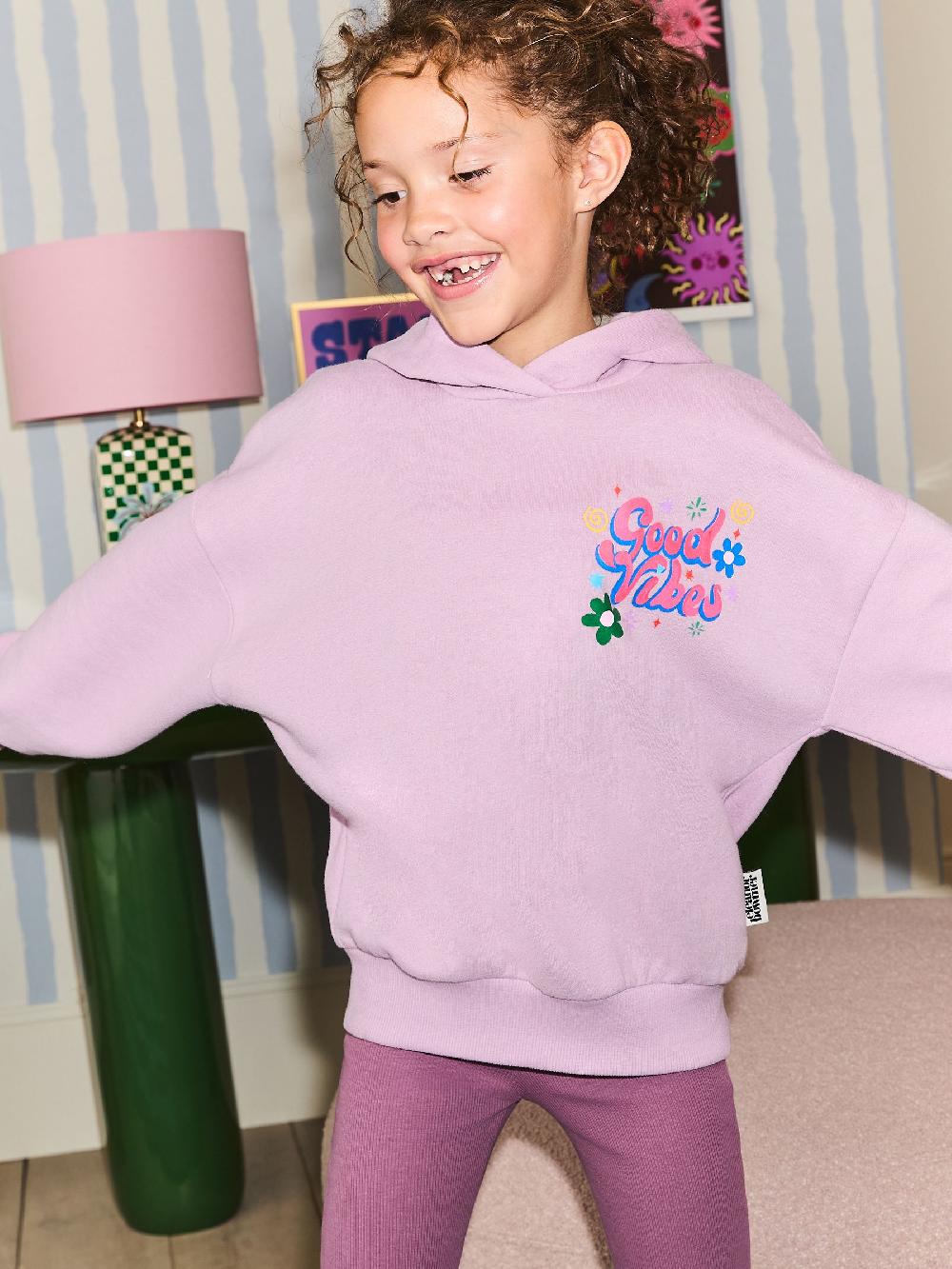 seraphine Eleanor Bowmer Lilac Purple Graphic Hoodie