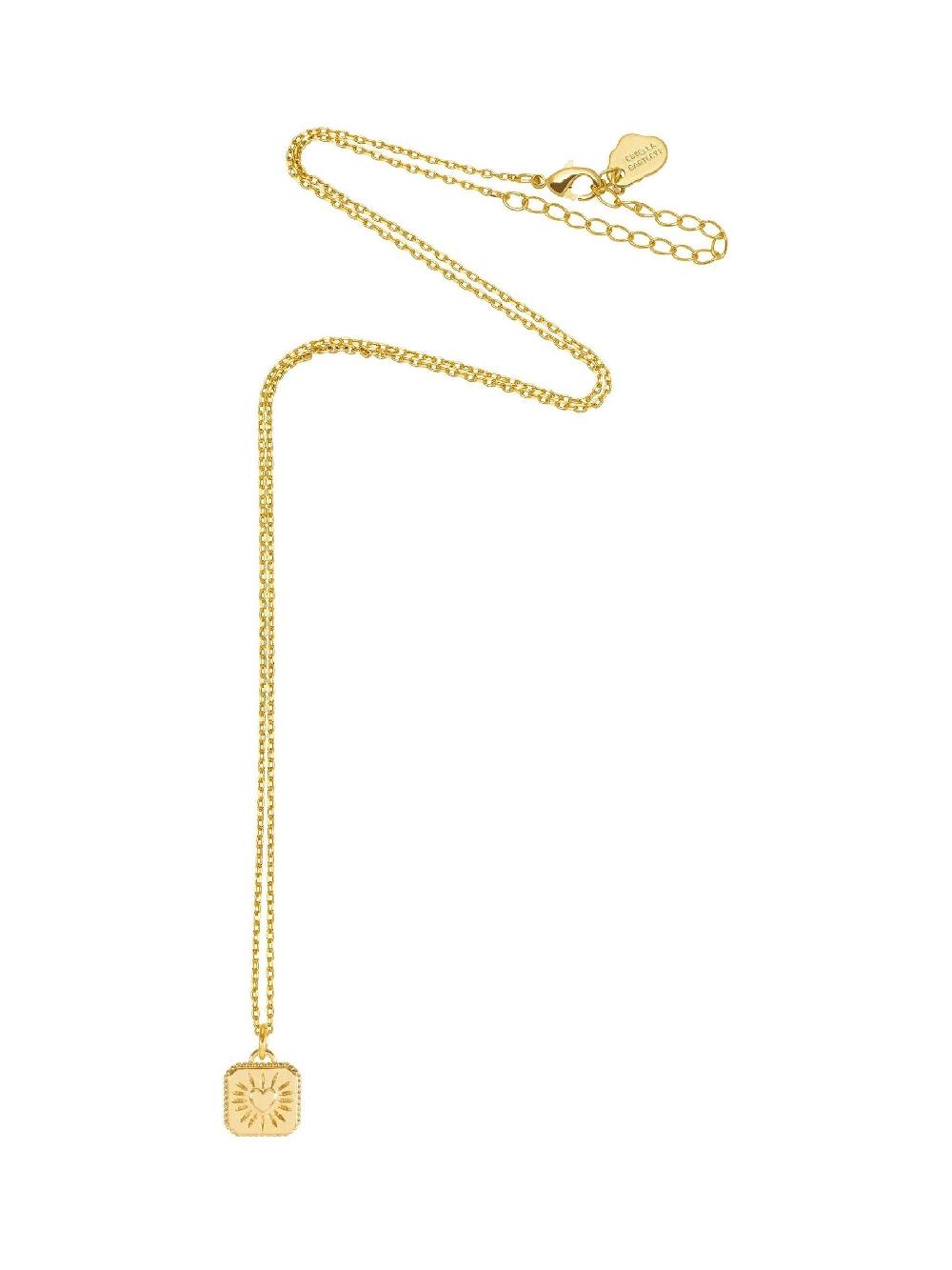 seraphine Estella Bartlett Gold Tone Bobble Heart Tablet Necklace