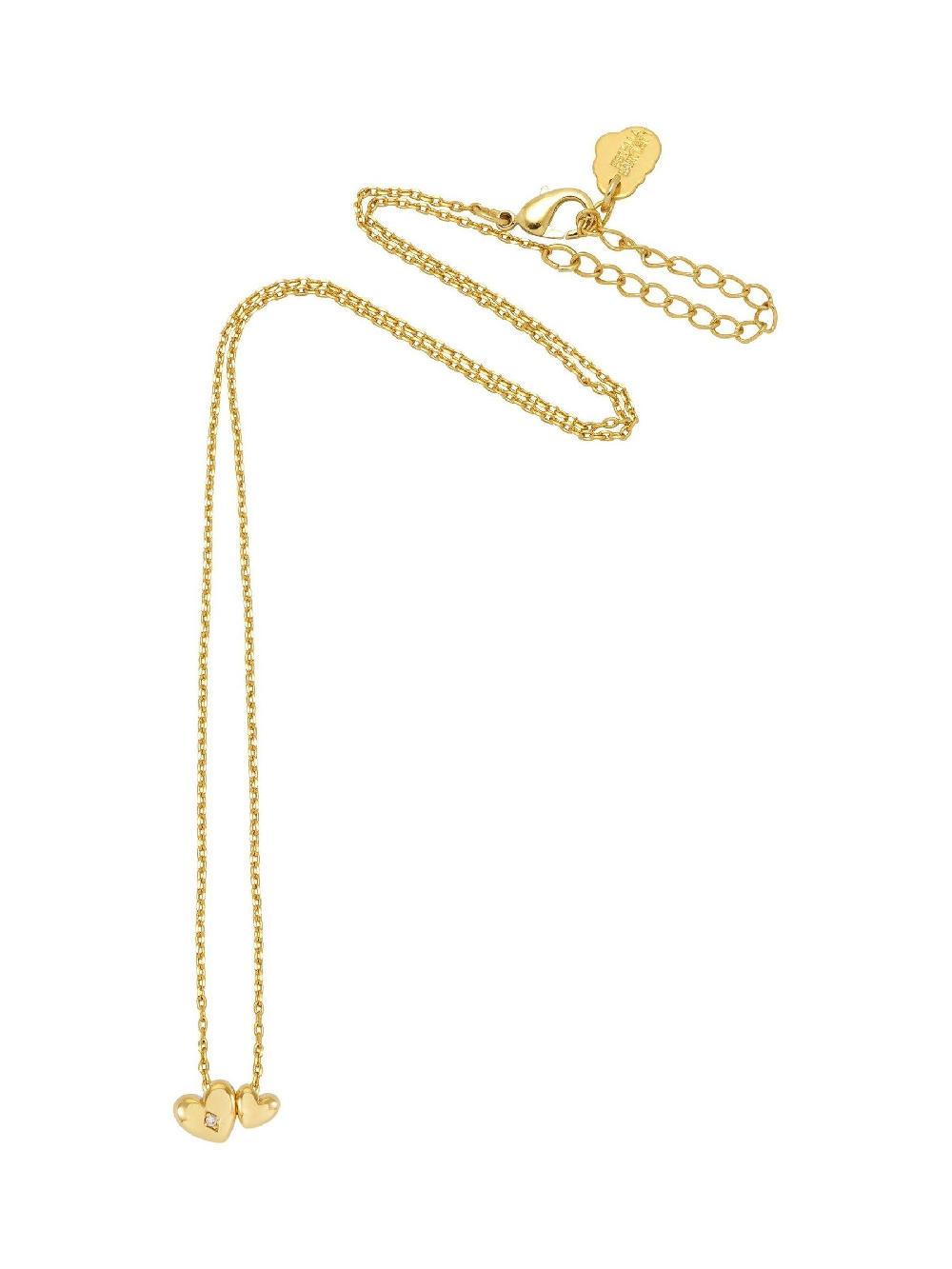 seraphine Estella Bartlett Gold Tone Double Heart Necklace