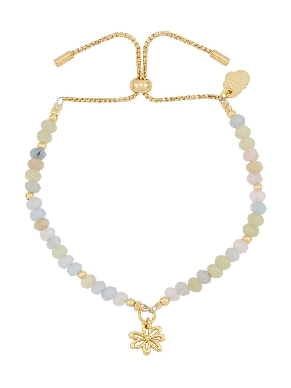 seraphine Estella Bartlett Gold Tone Faceted Mini Doodle Flower Bracelet