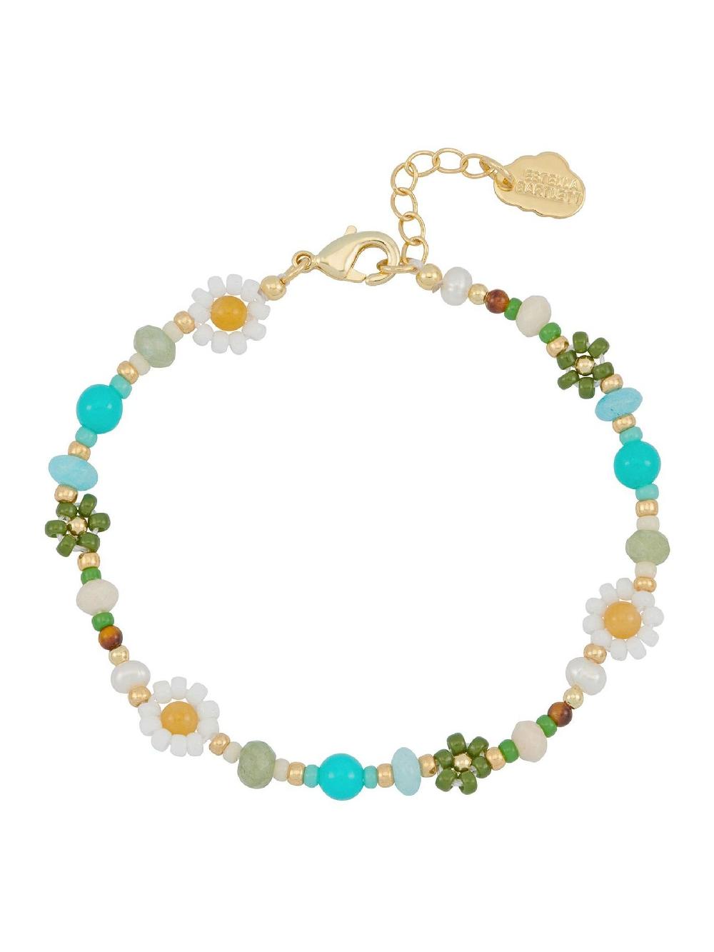 seraphine Estella Bartlett Gold Tone Flower Miyuki Bead Bracelet
