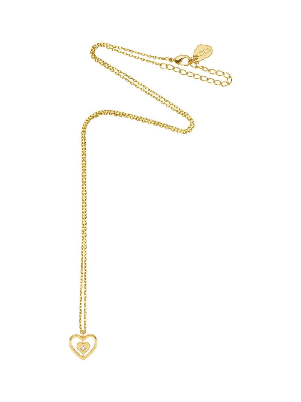 seraphine Estella Bartlett Gold Tone Heart Charm Necklace