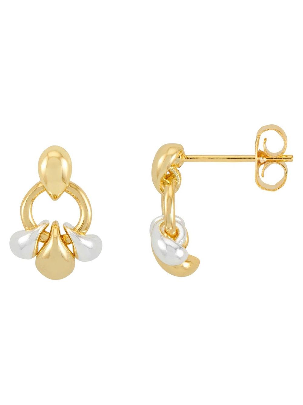 seraphine Estella Bartlett Gold Tone Mixed Metal Tiered Round Droplet Earrings