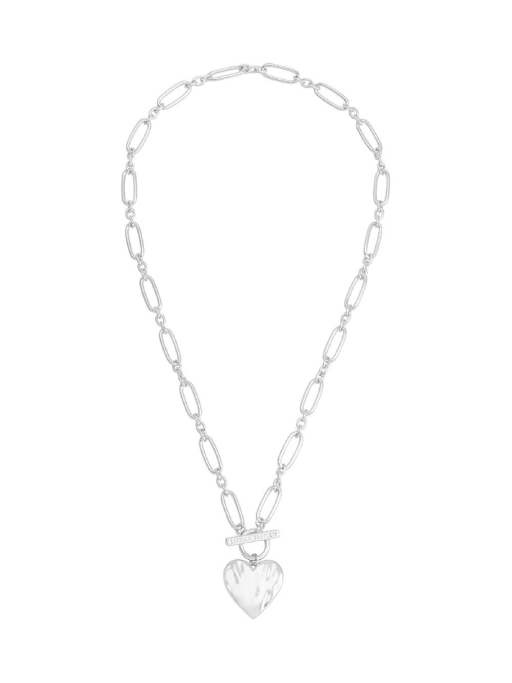seraphine Estella Bartlett Silver Tone Waterproof Molten Heart Necklace