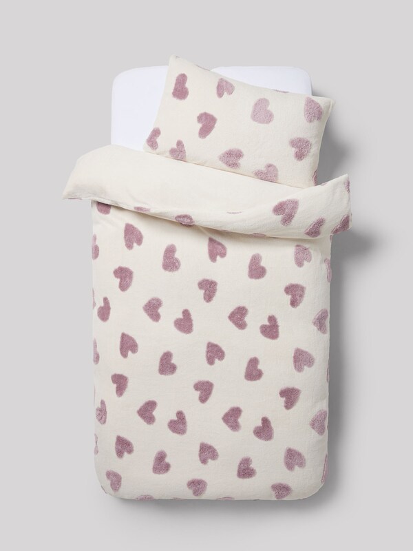 Seraphine Fleece Heart Duvet Cover And Pillowcase Set