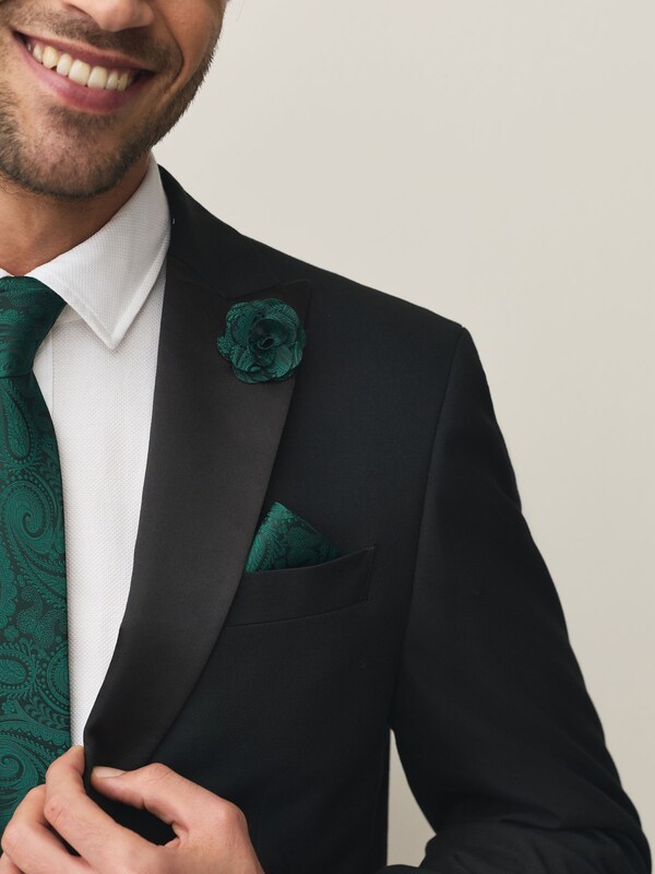 Seraphine Forest Green Tie Pocket Square And Pin Set