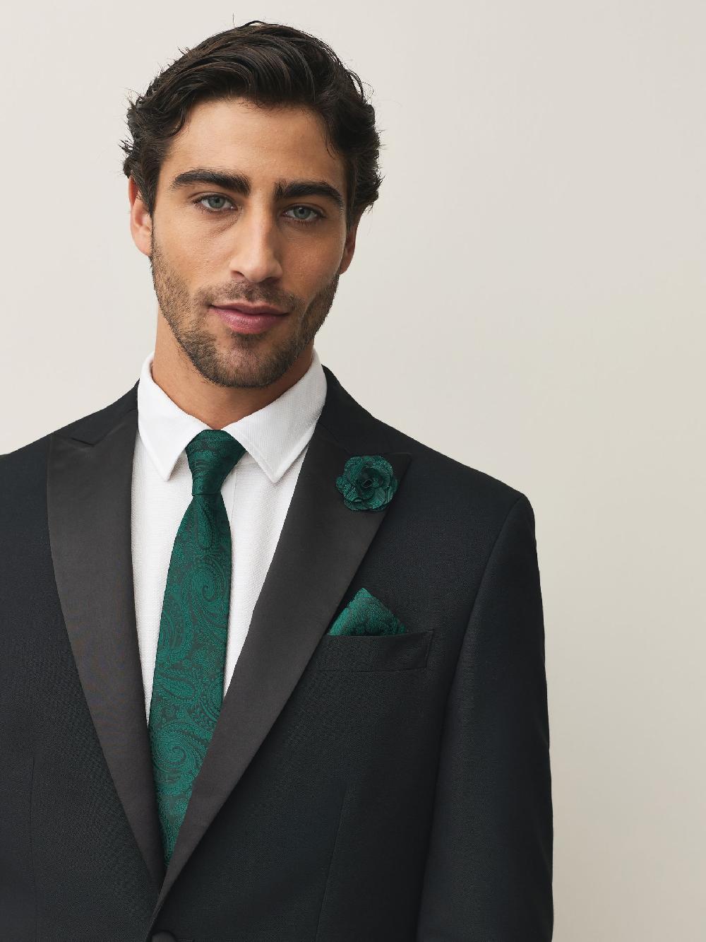 seraphine Forest Green Tie Pocket Square and Pin Set