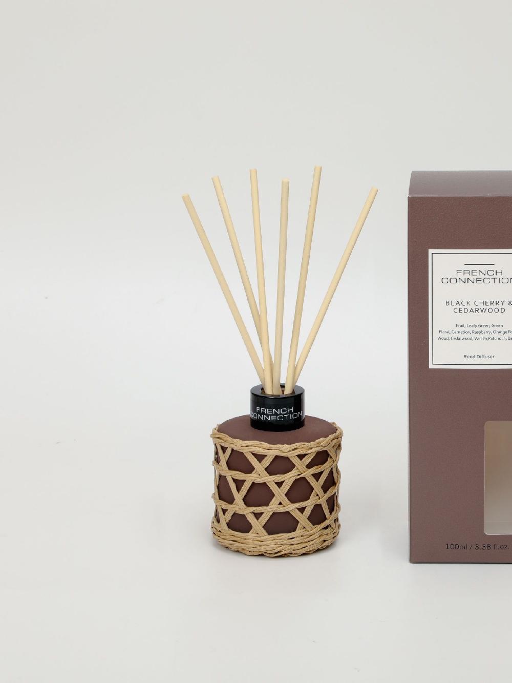 seraphine French Connection Brown Woven Detail Cherry Cedarwood Reed Diffuser 100ML