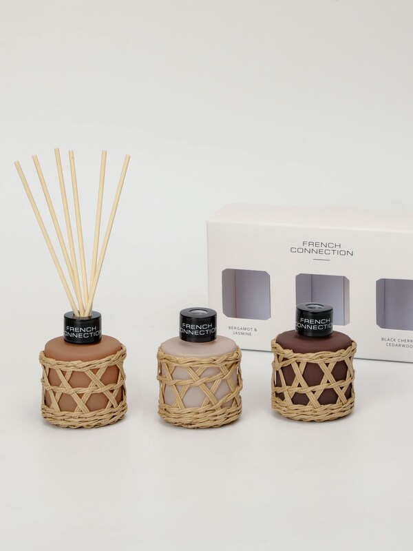 Seraphine French Connection Natural Mix Woven Detail Trio Of Reed Diffuser Gift Set 3 X 50ML