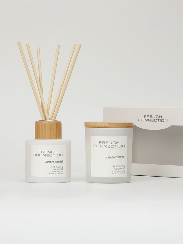 Seraphine French Connection White Pastel Range Sea Salt Coconut 130G Candle And 100ML Reed Diffuser Gift Set