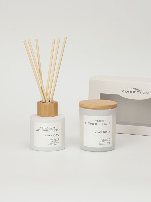 Seraphine French Connection White Pastel Range Sea Salt Coconut 130G Candle And 100ML Reed Diffuser Gift Set