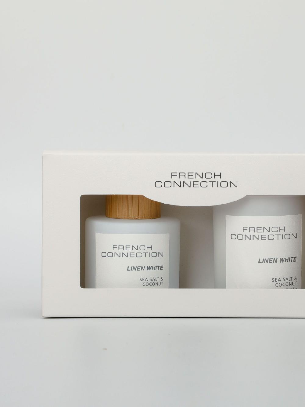seraphine French Connection White Pastel Range Sea Salt Coconut 130G Candle and 100ML Reed Diffuser Gift Set