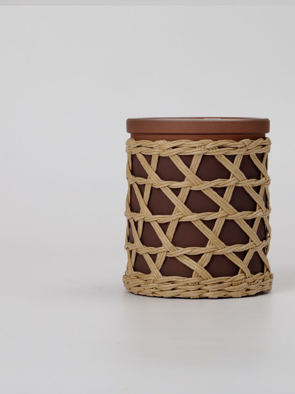 Seraphine French Connection Woven Detail Brown Black Cherry Cedarwood Candle 200G