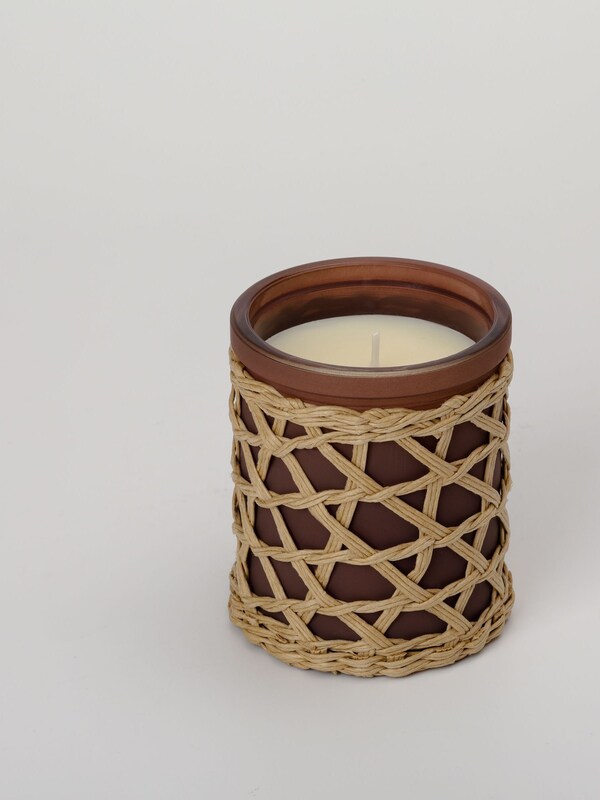 Seraphine French Connection Woven Detail Brown Black Cherry Cedarwood Candle 200G