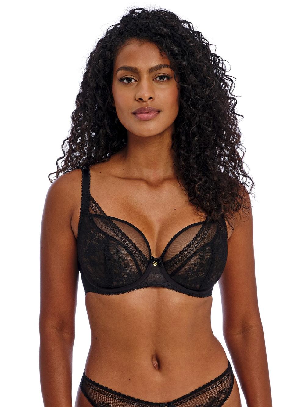 seraphine Freya Black Strawberry Ice Sydnie Underwire High Apex Plunge Bra