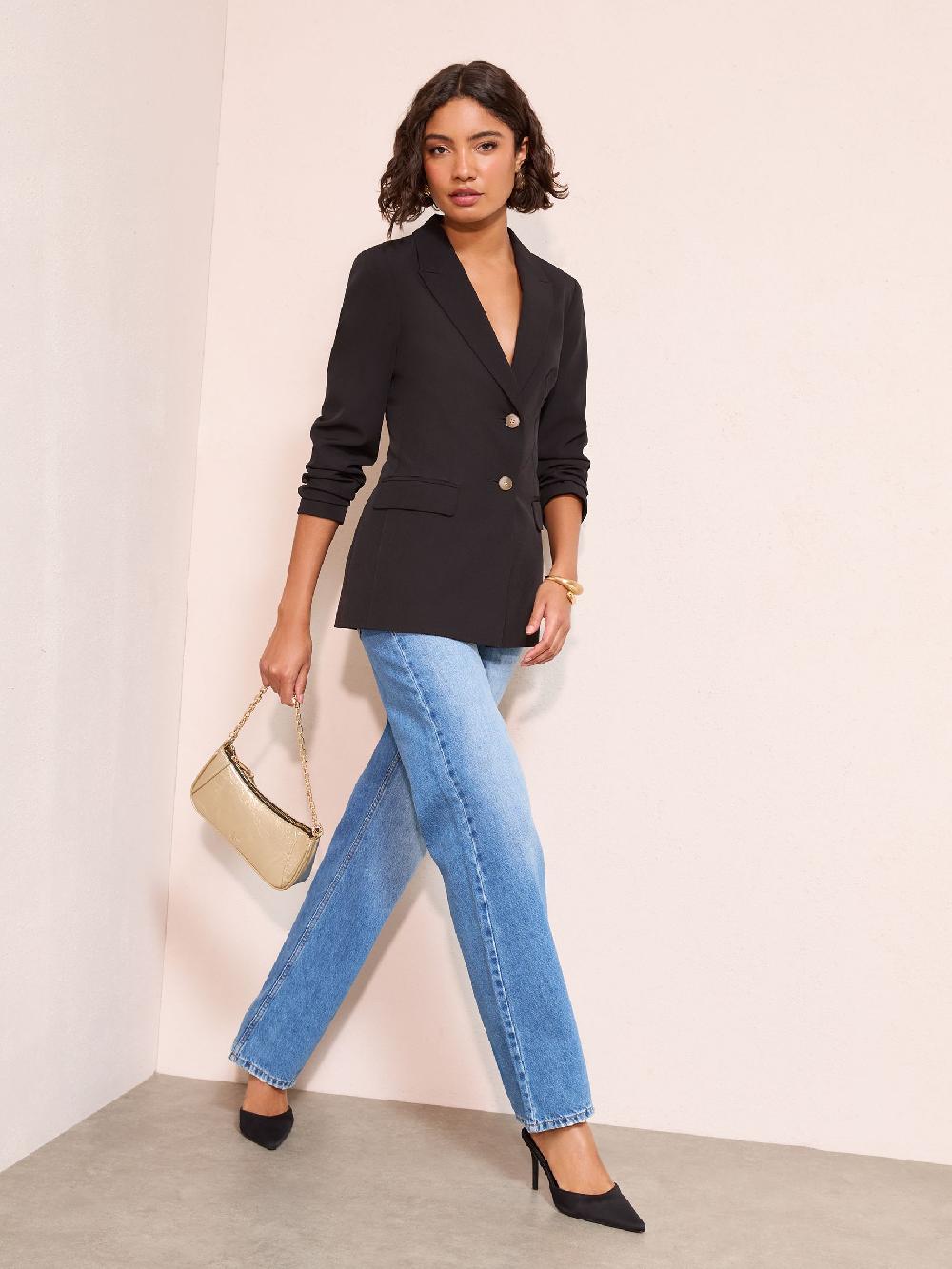 seraphine Friends Like These Black Cinched Waist Blazer